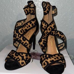 Leopard Print High Heel Sandals